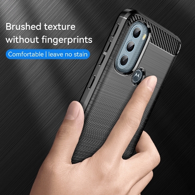 Picture of Motorola G31 Carbon Fiber High Quality Soft Mobile Back Cover (BLACK) for Moto G31 - Rugged Protection for Moto G31 - Premium Safety for Moto G31
