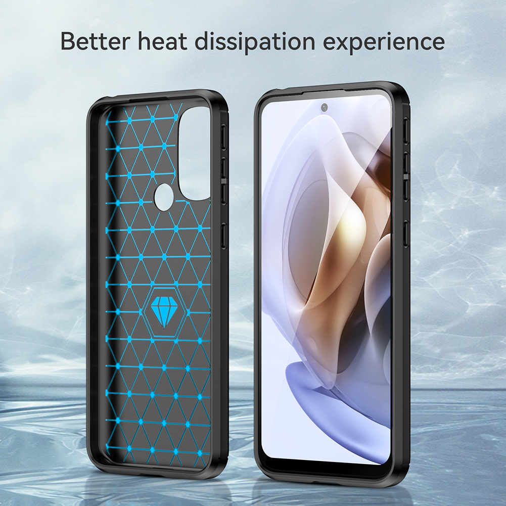 Picture of Motorola G31 Carbon Fiber High Quality Soft Mobile Back Cover (BLACK) for Moto G31 - Rugged Protection for Moto G31 - Premium Safety for Moto G31