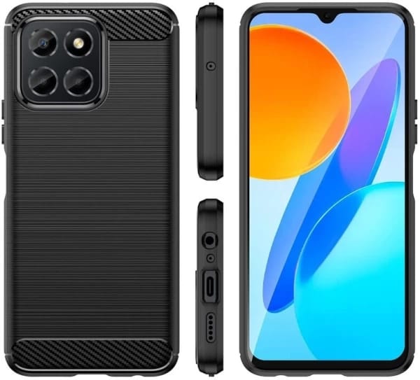 Picture of For Honor X6a Silicone Back Cover With Carbon Fiber Texture (Back Case Cover For Smartph Silicone Back Cover With Carbon Fiber Texture (Back Case Cover For Smartphone) Silicone Back Cover With Carbon Fiber Texture (Back Case Cover For Smartphone)