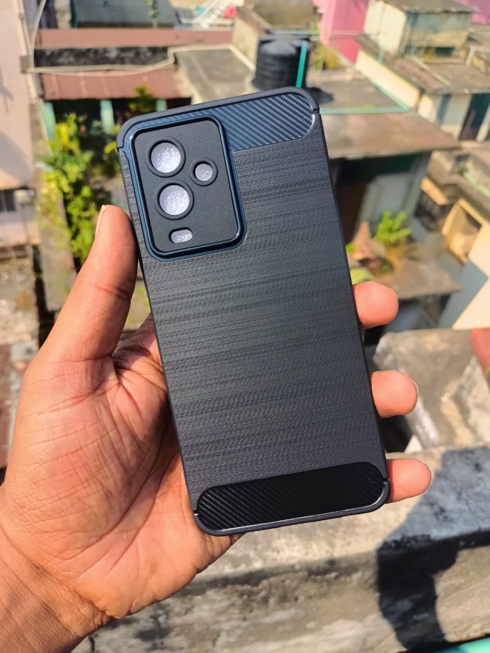 Picture of For Symphony Helio 80 Carbon Silicone Case Phone Cases Luxury Frosted PC Hard Protection Back Cover New Phone Cases For Symphony Helio 80 back cover