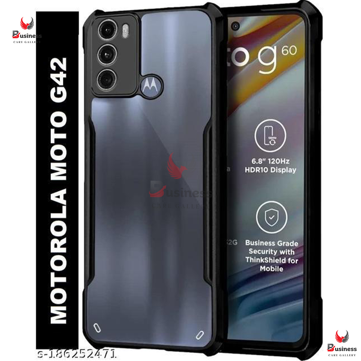 Picture of For Motorola Moto G42 Edge-Reinforced Shockproof Cushion Back Clear Hybrid Transparent Hard Cover Casing