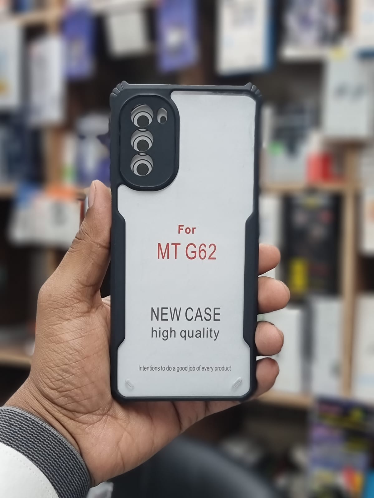 Picture of For Motorola Moto G62 5G Edge-Reinforced Shockproof Cushion Back Clear Hybrid Transparent Hard Cover Casing