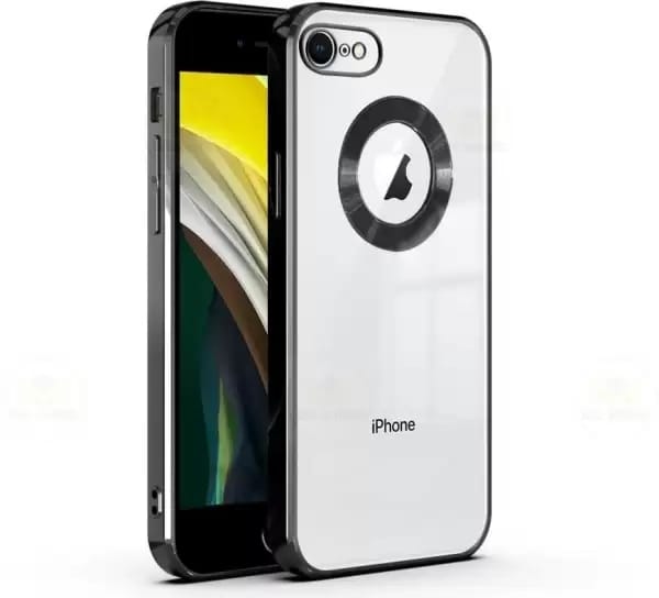 Picture of For Apple iPhone 7 / Apple iPhone 8 / Apple iPhone SE Transparent Electroplated Logo View Back Super Soft TPU CD Case Phone Back Cover