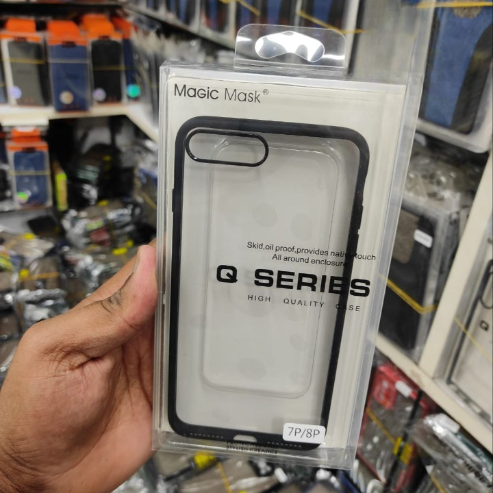 Picture of Apple iPhone 7 Plus / 7+ / 8 Plus / 8G+ - Luxury Premium Quality Antibacterial Q-Series Clear Glass Case Cover (Back Case Cover For Smartphone)