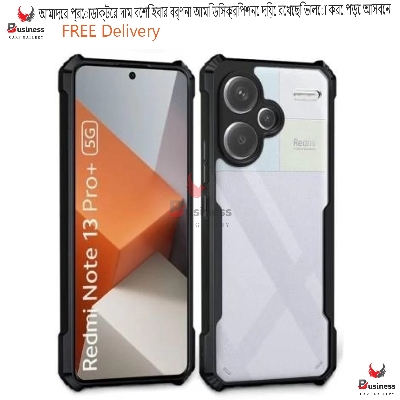 Picture of For Xiaomi Redmi Note 13 Pro+ 5G Edge-Reinforced Shockproof Cushion Back Clear Hybrid Transparent Hard Cover Casing