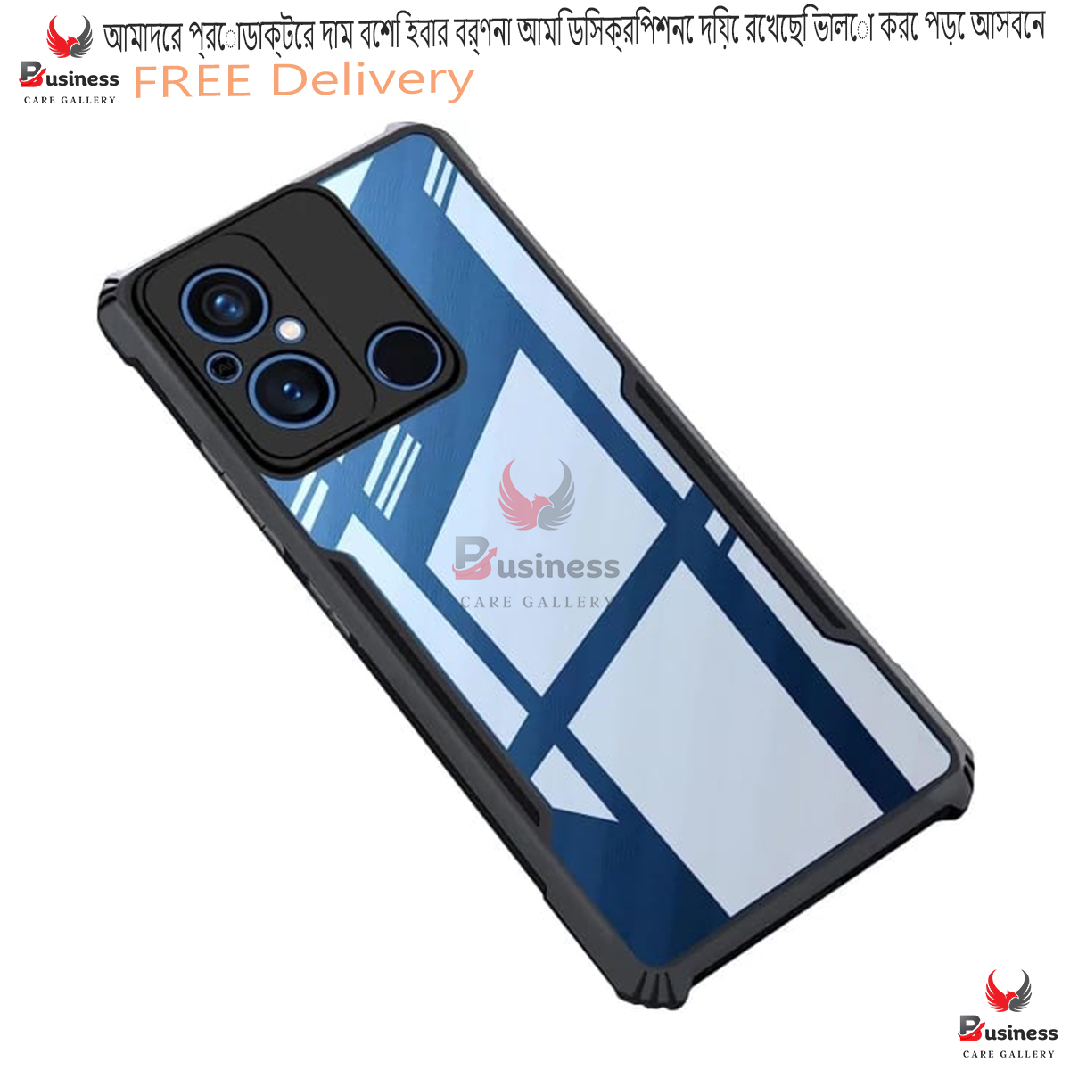 Picture of For Xiaomi Redmi 12C / Poco C55 / Redmi 11A Edge-Reinforced Shockproof Cushion Back Clear Hybrid Transparent Hard Cover Casing