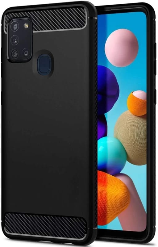 Picture of For Realme C17 / Realme 7I Carbon Fiber High Quality Soft Mobile Back Cover (Black) for Realme C17 / Realme 7I
