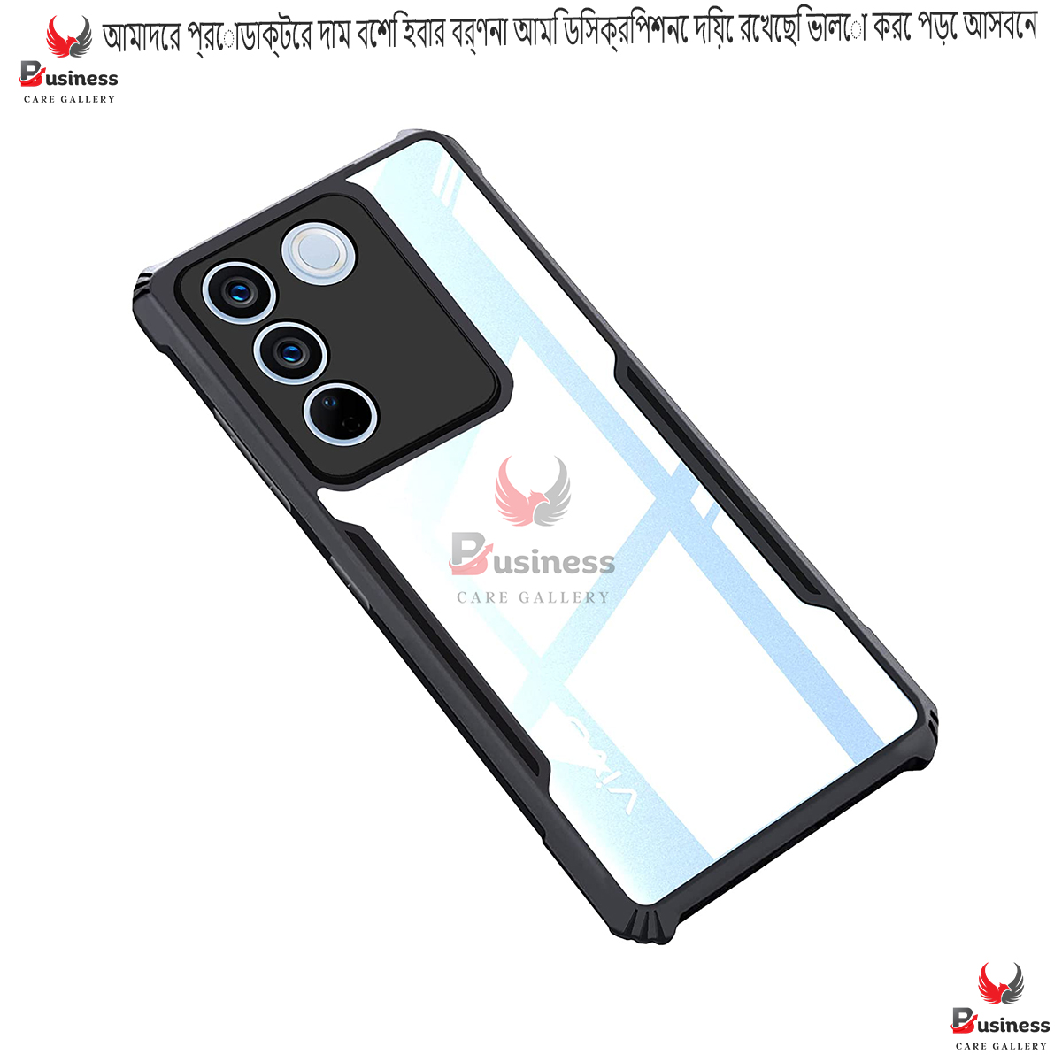 Picture of Vivo V29e 5G / Vivo Y200 Edge-Reinforced Shockproof Cushion Back Clear Hybrid Transparent Hard Cover Casing