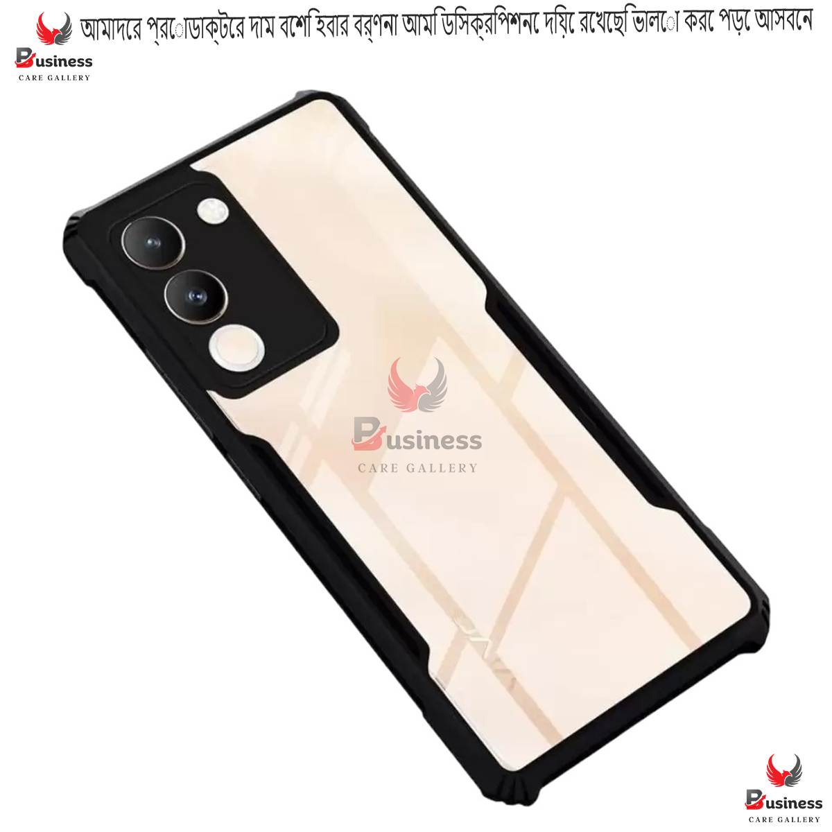 Picture of Vivo V29e 5G / Vivo Y200 Edge-Reinforced Shockproof Cushion Back Clear Hybrid Transparent Hard Cover Casing