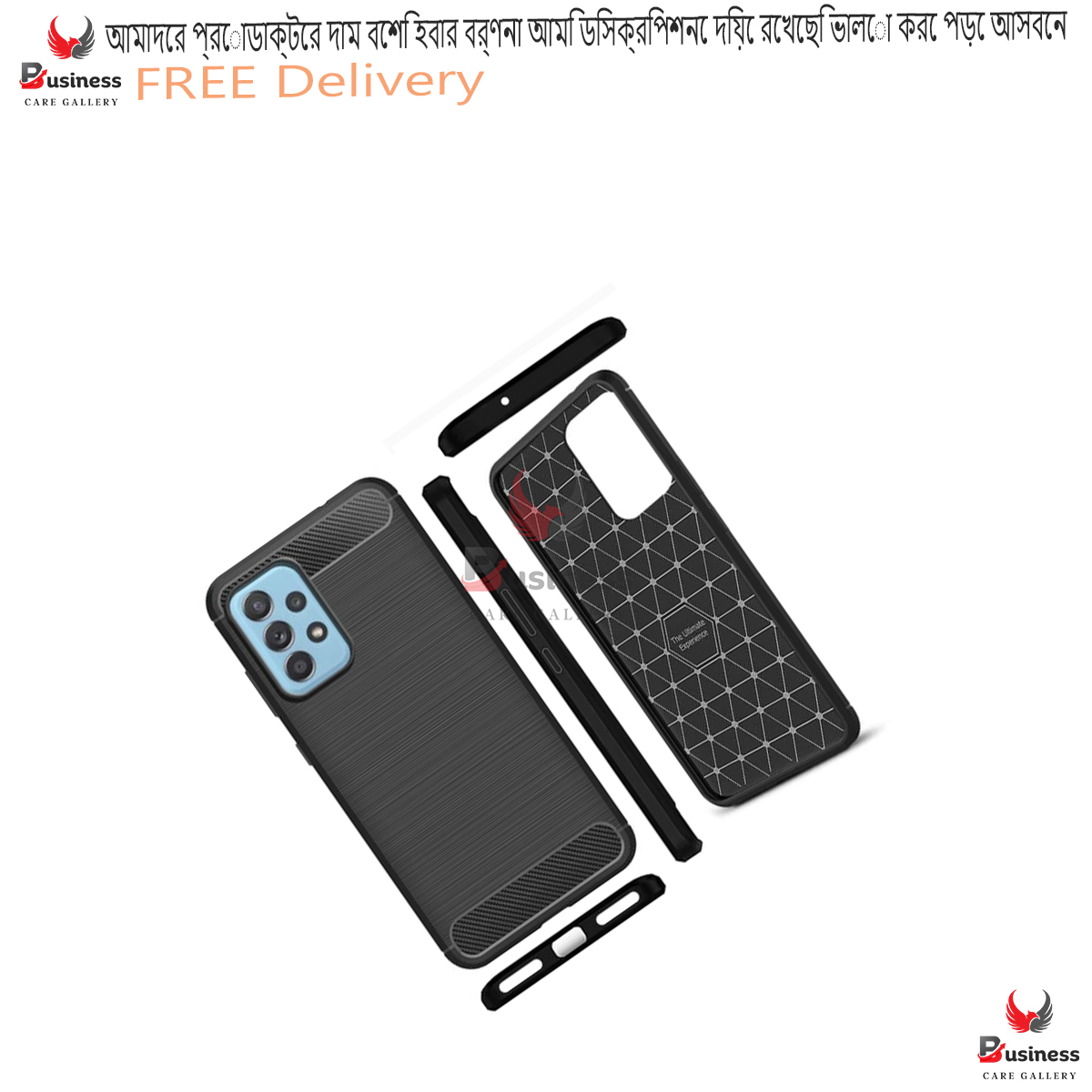 Picture of For Samsung Galaxy A52 A52 5G A52s 5G Carbon Fiber High Quality Soft Mobile Back Cover (Black) for Samsung Galaxy A52 A52 5G A52s 5G