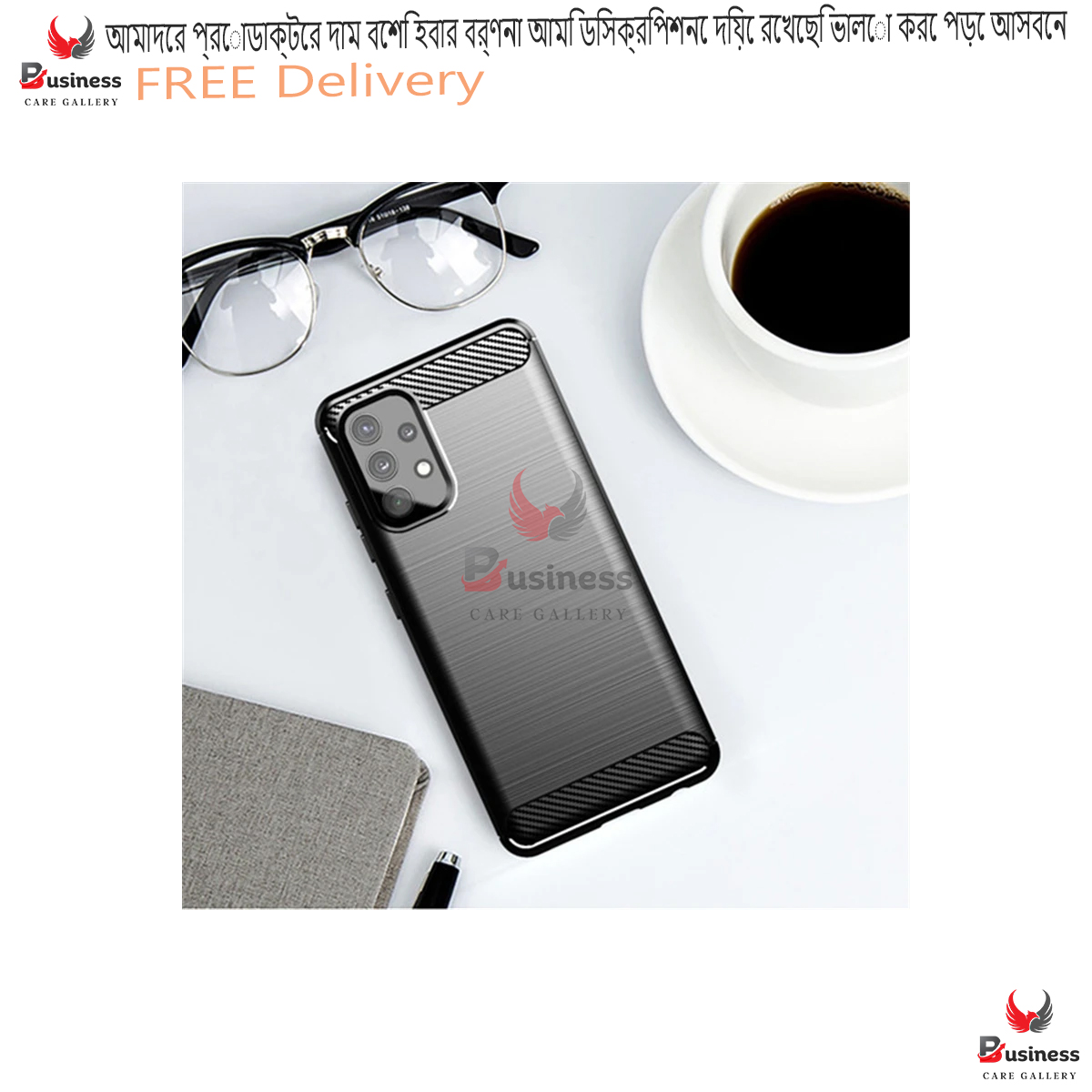 Picture of For Samsung Galaxy A32 4G Carbon Fiber High Quality Soft Mobile Back Cover (Black) for  Samsung Galaxy A32 4G