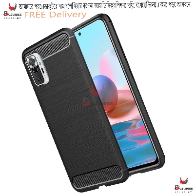 Picture of For Xiaomi Redmi Note 10 Pro Max Carbon Fiber High Quality Soft Mobile Back Cover (Black) for Xiaomi Redmi Note 10 Pro