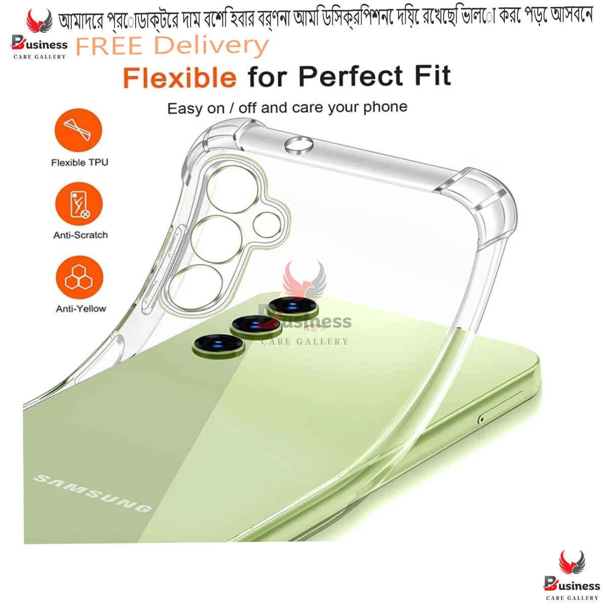 Picture of For Samsung Galaxy A24 4G Silicone Airbag Cover Shockproof Transparent Protective Clear Back Cover Tpu Case - Camera (Back Case Cover For Smartphone)