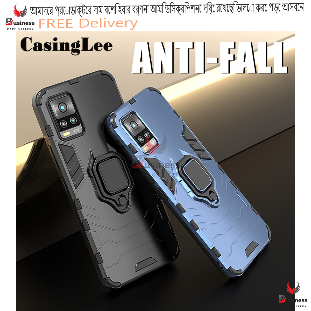 Picture of Casinglee Shockproof Armor Stand Case for Vivo V21e 4G/ Y73 with Holder Ring Cover Cases for Vivo V21e 4G/ Y73 Car Magnet Phone Case