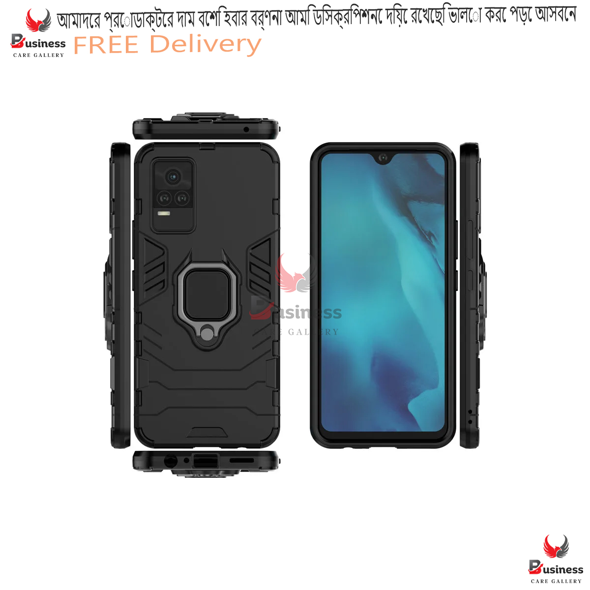 Picture of Casinglee Shockproof Armor Stand Case for Vivo V21e 4G/ Y73 with Holder Ring Cover Cases for Vivo V21e 4G/ Y73 Car Magnet Phone Case