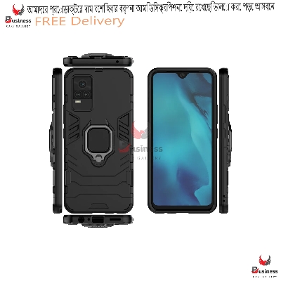 Picture of Casinglee Shockproof Armor Stand Case for Vivo V21e 4G/ Y73 with Holder Ring Cover Cases for Vivo V21e 4G/ Y73 Car Magnet Phone Case