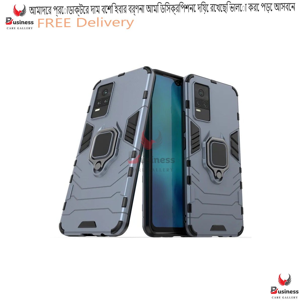 Picture of Casinglee Shockproof Armor Stand Case for Vivo V21e 4G/ Y73 with Holder Ring Cover Cases for Vivo V21e 4G/ Y73 Car Magnet Phone Case