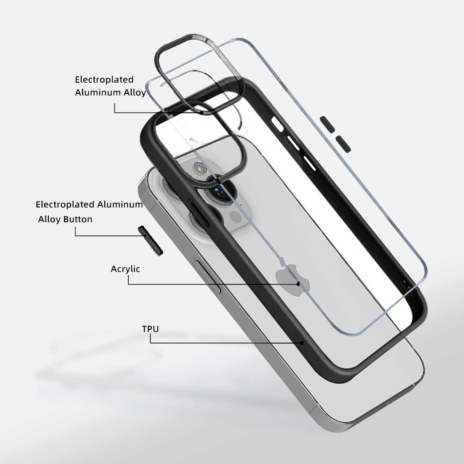 Picture of Apple iPhone Electroplating Acrylic Back transparent Premium Mobile Cover Phone Cases for iPhone 11 Pro Max