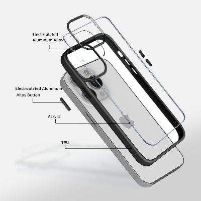 Picture of Apple iPhone Electroplating Acrylic Back transparent Premium Mobile Cover Phone Cases for iPhone 11 Pro Max