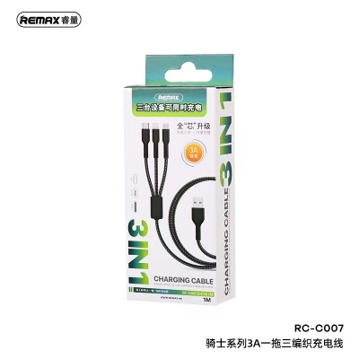 Picture of 3 in 1 Remax smooth use braided nylon 1000mm cable