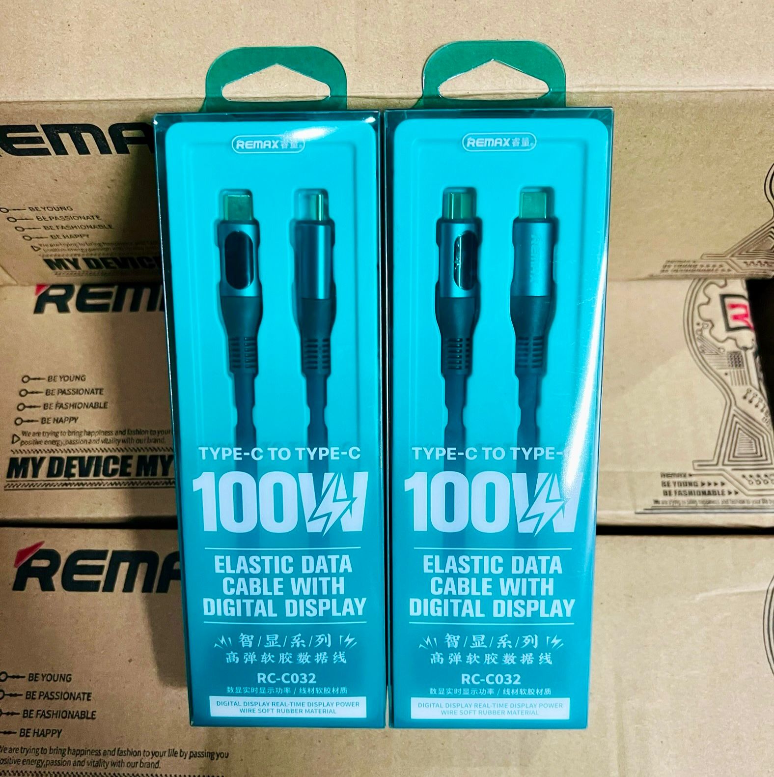 Picture of Remax Type-C to Type-C elastic Data Cable With Digital Display RC-C032