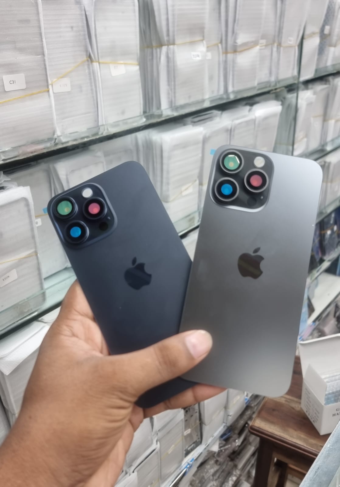 Picture of Backshell for iPhone 15 Pro Max Replacement Back Battery Cover Back Rear Glass Case - camera