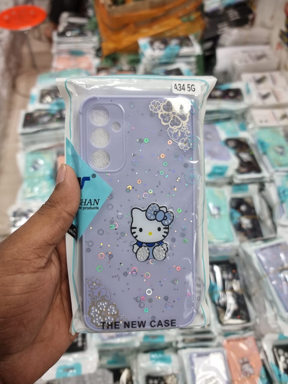 Picture of for Samsung A34 5G Back Cover Cloud Astronaut Lambskin Texture PU Leather Back For Girls Boys Soft Phone Case