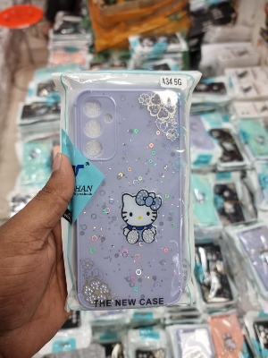 Picture of for Samsung A34 5G Back Cover Cloud Astronaut Lambskin Texture PU Leather Back For Girls Boys Soft Phone Case