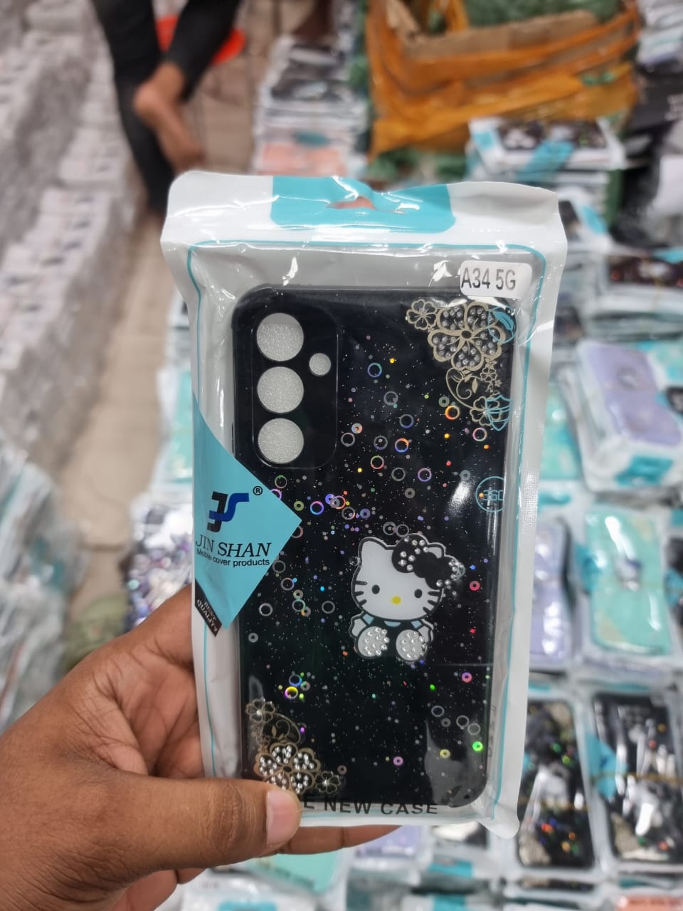 Picture of for Samsung A34 5G Back Cover Cloud Astronaut Lambskin Texture PU Leather Back For Girls Boys Soft Phone Case