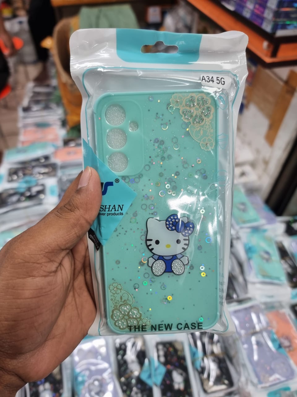 Picture of for Samsung A34 5G Back Cover Cloud Astronaut Lambskin Texture PU Leather Back For Girls Boys Soft Phone Case