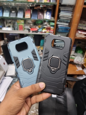 Picture of for Xiaomi POCO X3 / POCO X3 NFC / POCO X3 Pro ARMOR Hard Case Hybrid Fabric TPU Shockproof Metal Ring Holder Cover