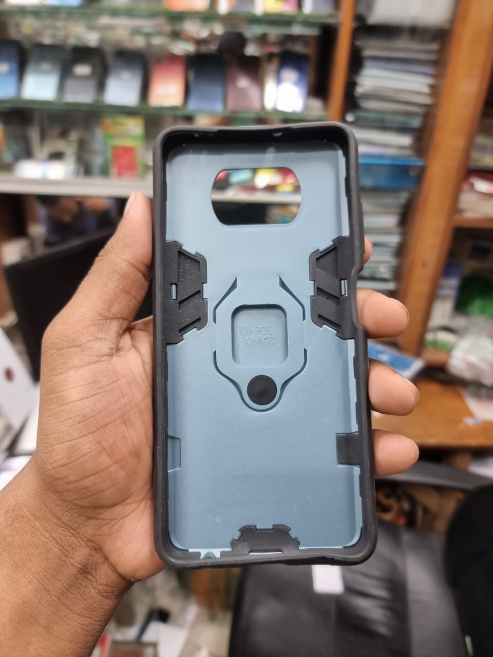 Picture of for Xiaomi POCO X3 / POCO X3 NFC / POCO X3 Pro ARMOR Hard Case Hybrid Fabric TPU Shockproof Metal Ring Holder Cover