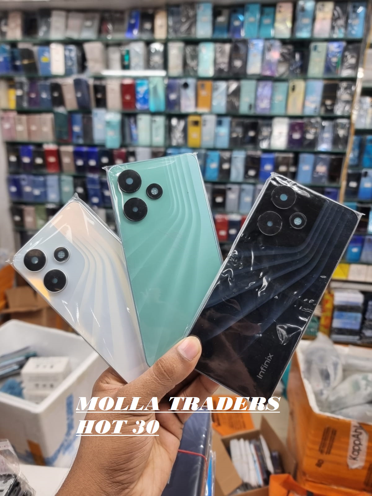 Picture of For Infinix Hot 30 Phone Battery Back Cover Backshell Glass Battery Rear Case - Phone Back Cover Backshell Glass