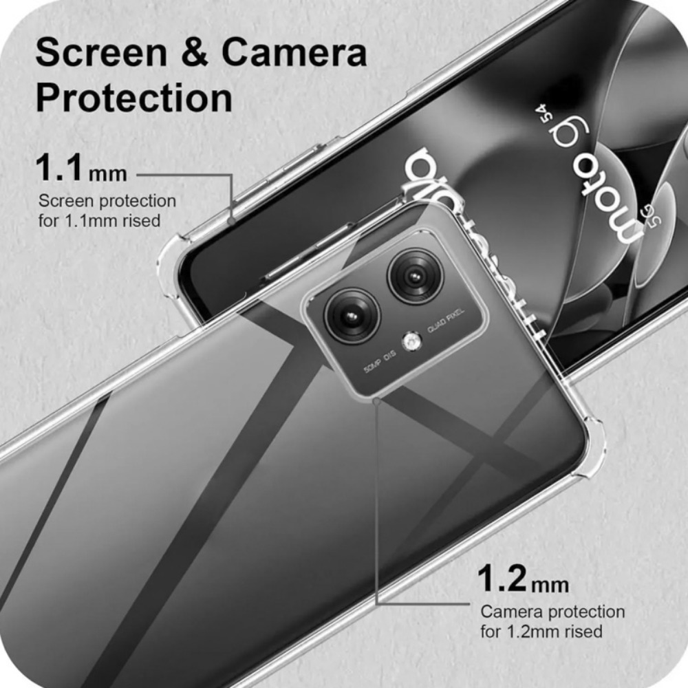 Picture of For Motorola Moto G14 4G Reinforced Shockproof Cushion Back Clear Hybrid Transparent Sof Tpu Back Cover For Motorola Moto G14 4G Phone Case
