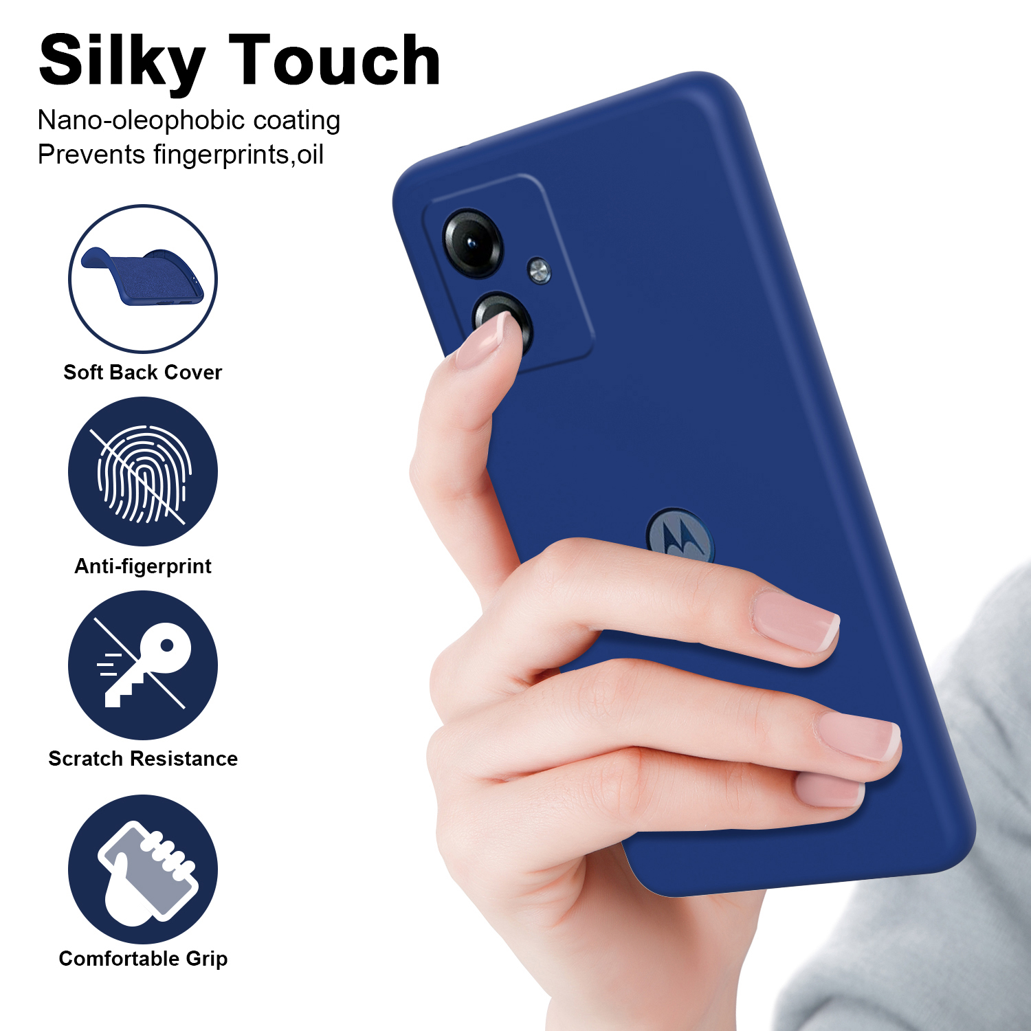 Picture of for Motorola Moto G14 cover Ultra Thin Soft Silicone Anti Fingerprint Protective Case