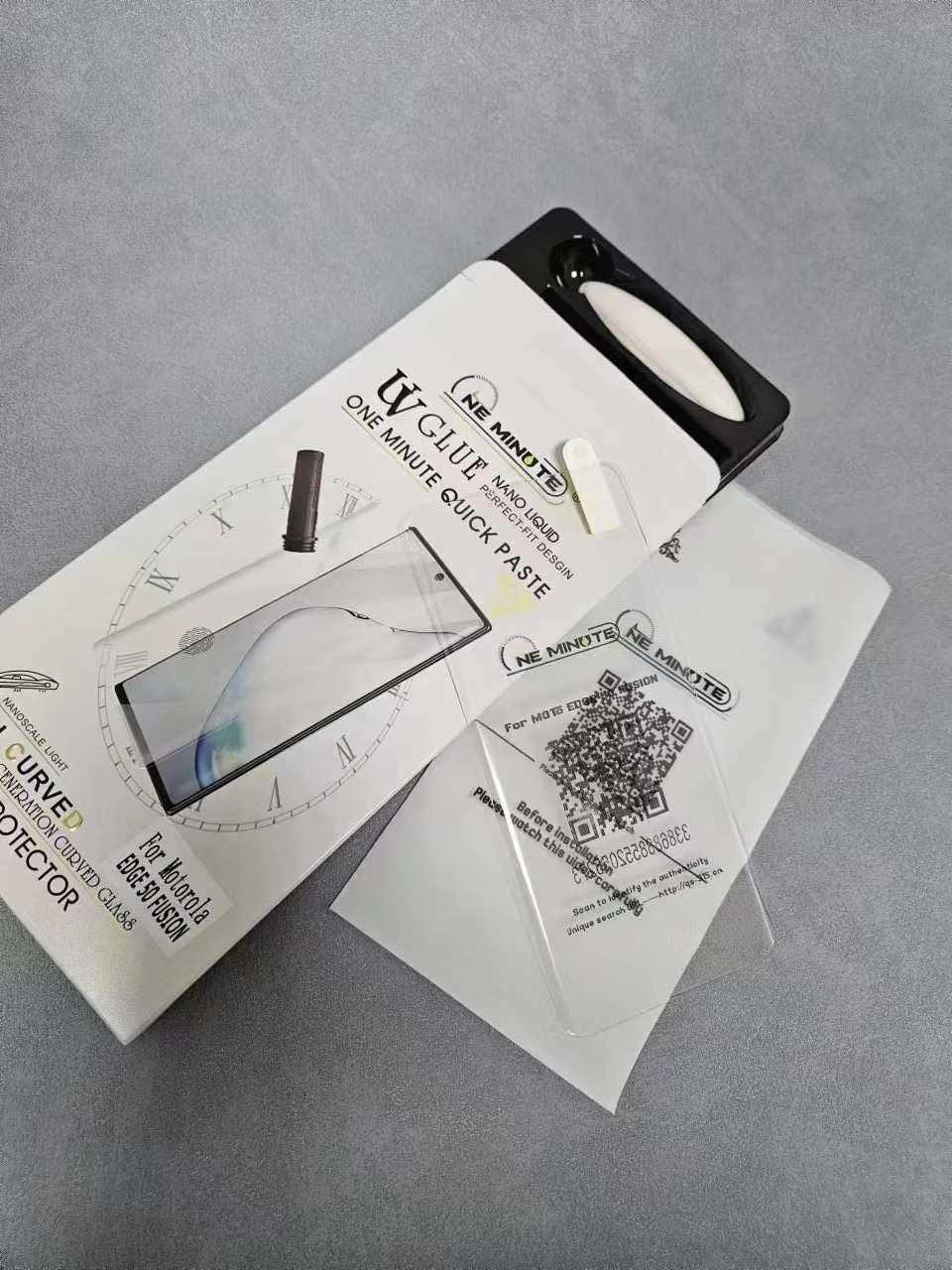 Picture of UV Glue Curved Tempered Glass Screen Protector For Motorola Edge 50 Fusion Screen Guard Gorilla Glass Protector With Easy Installation Kit (Edge 50 Fusion)