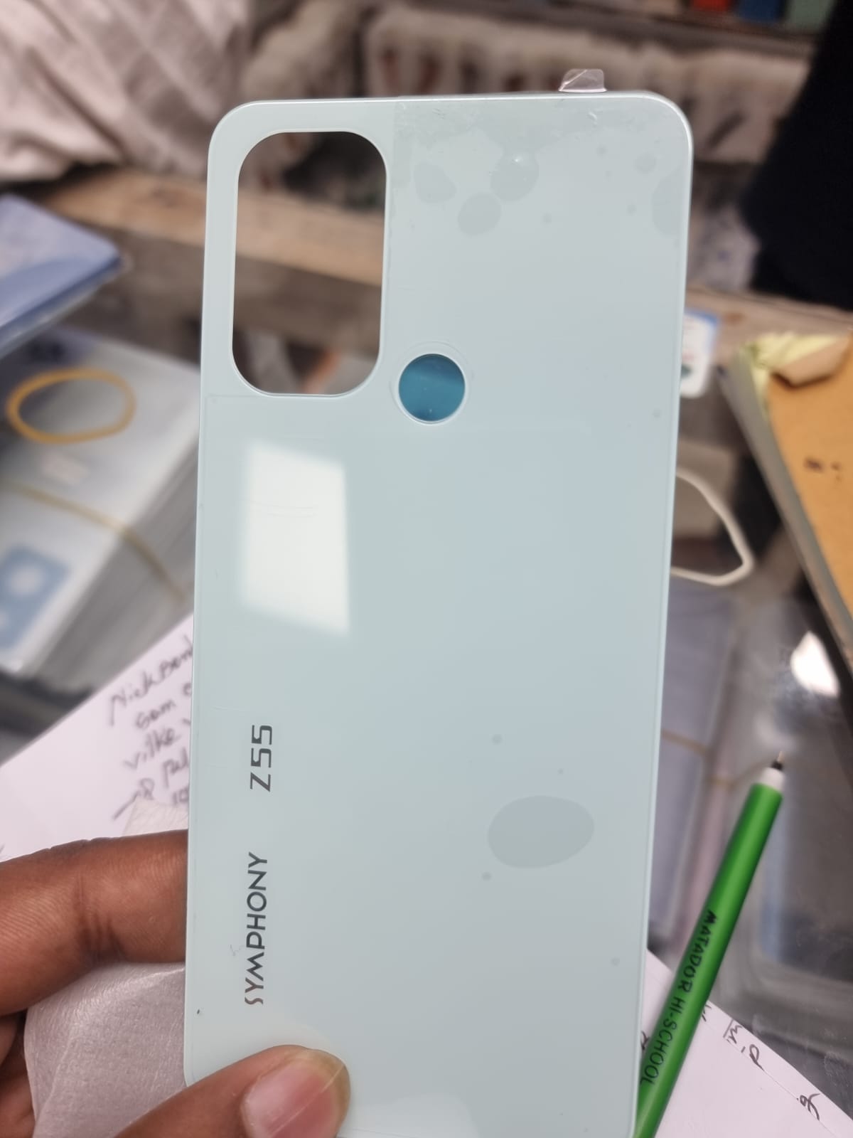 Picture of Replacement Backshell Glass Panel for Symphony Z55 Battery Back Door Housing