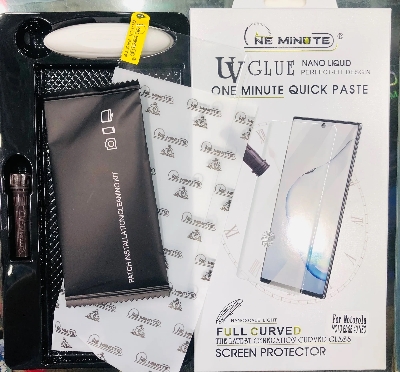 Picture of For Motorola Moto Edge 40 Neo (A+ GRADE) Premium UV Tempered Glass Screen Protector Curved with Liquid Glue and UV Light -Transparent Clear