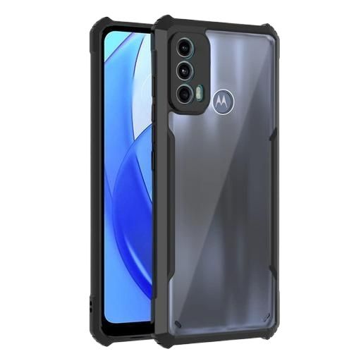 Picture of For Motorola Moto G40 Fusion G60 Hard Covers Shockproof Soft Black Rubber Frame Camera Protection Clear Back Transparent Mobile Phone Cases