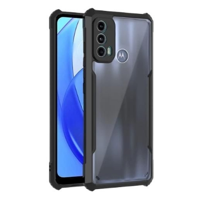 Picture of For Motorola Moto G40 Fusion G60 Hard Covers Shockproof Soft Black Rubber Frame Camera Protection Clear Back Transparent Mobile Phone Cases