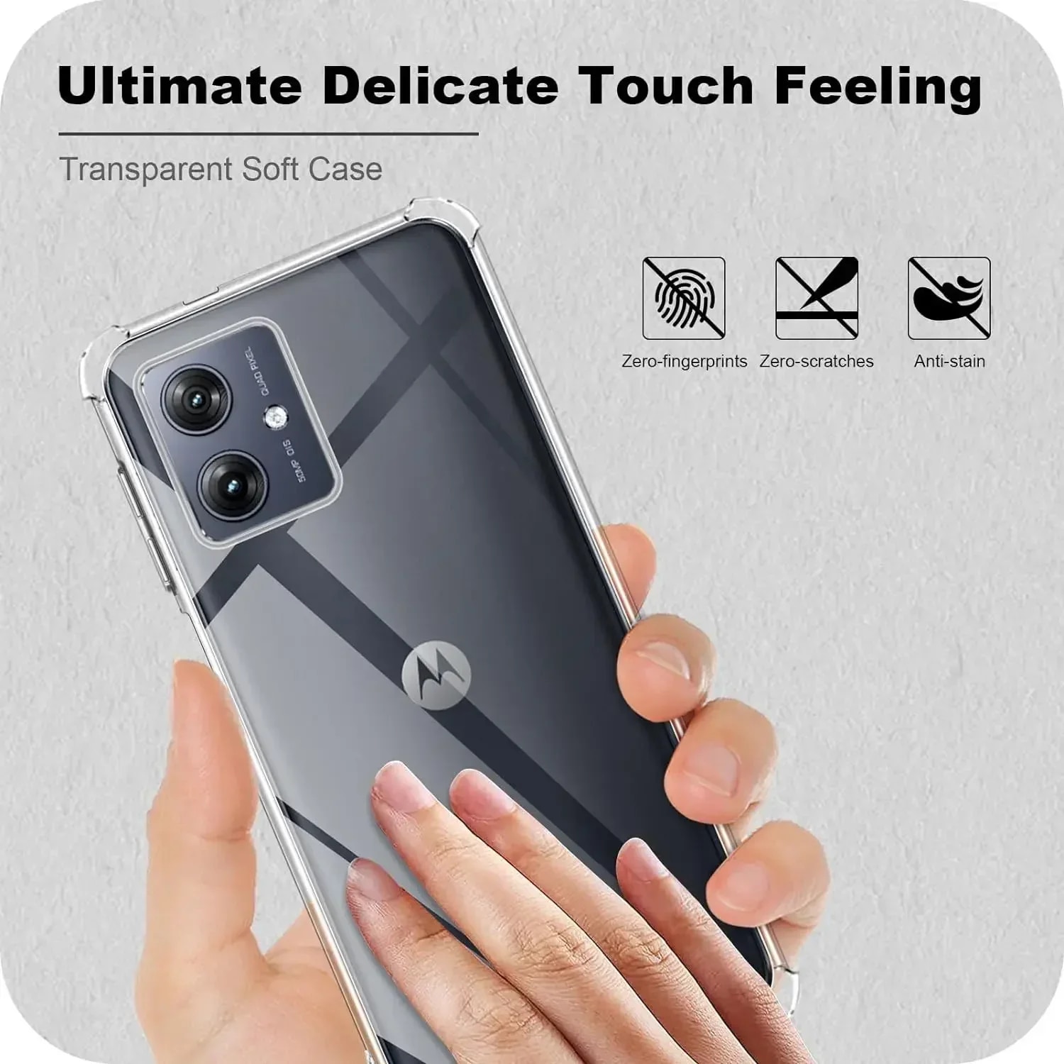 Picture of Back Cover for Motorola Moto G54 G84 5G Slim Fit TPU Protective Silicone Phone Cover Soft Case