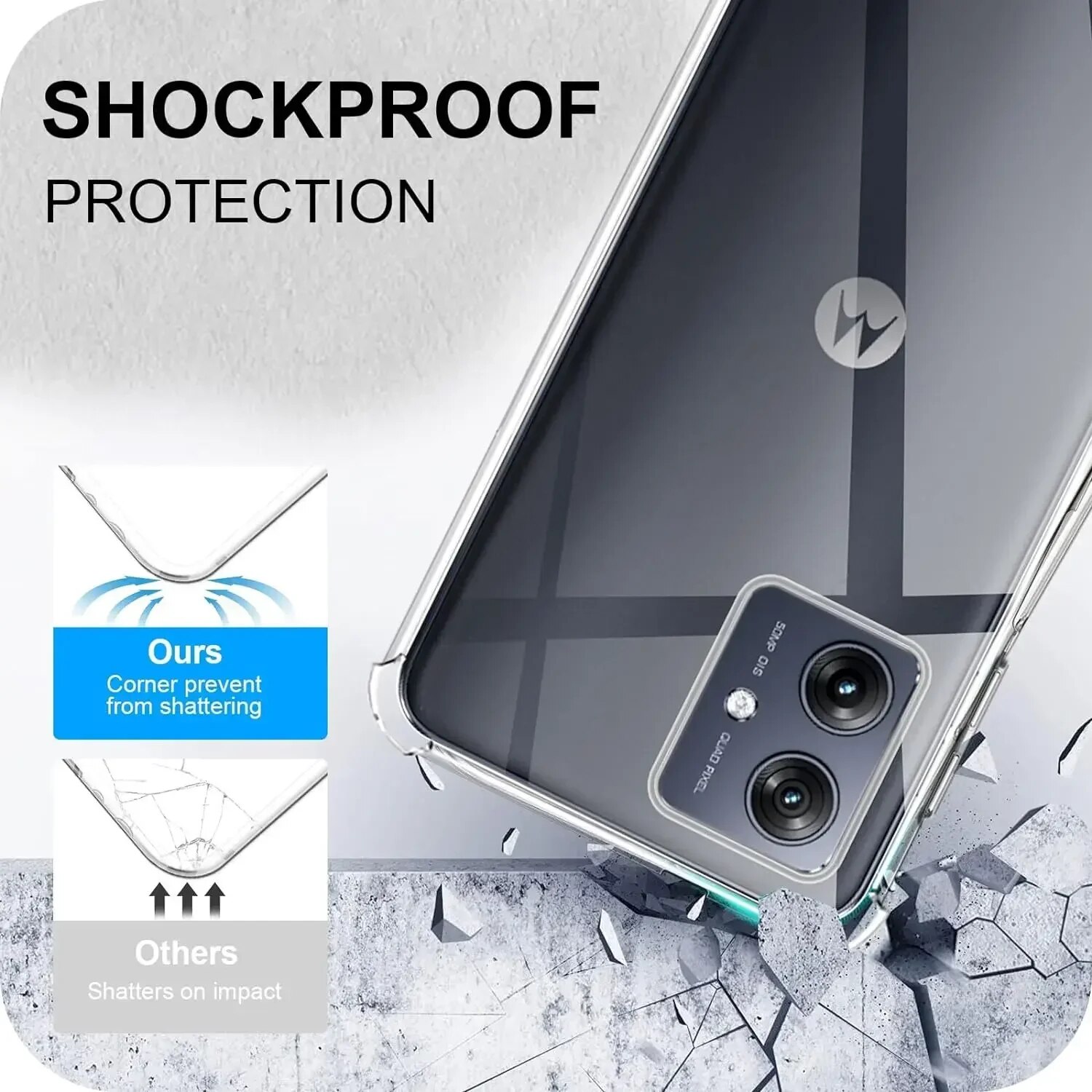 Picture of Back Cover for Motorola Moto G54 G84 5G Slim Fit TPU Protective Silicone Phone Cover Soft Case