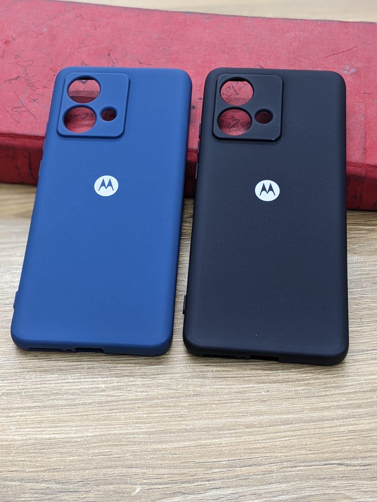 Picture of For Motorola Moto G84 Silicone Cases Shockproof Drop Protection Tested 2023 Round Edge Camera Bumper Perfect Fitting In Black & Blue Color Phone Back Covers
