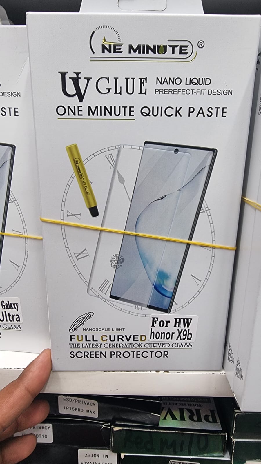 Picture of For honor X9B (A+ GRADE) Premium UV Tempered Glass Screen Protector Curved with Liquid Glue and UV Light -Transparent Clear