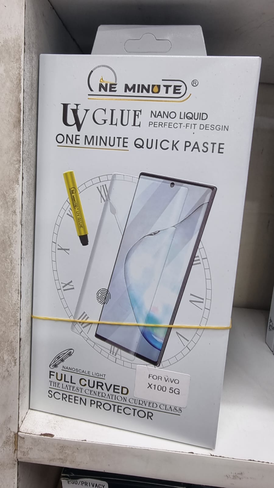 Picture of vivo X100 5G (A+ GRADE) Premium UV Tempered Glass Screen Protector Curved with Liquid Glue and UV Light -Transparent Clear