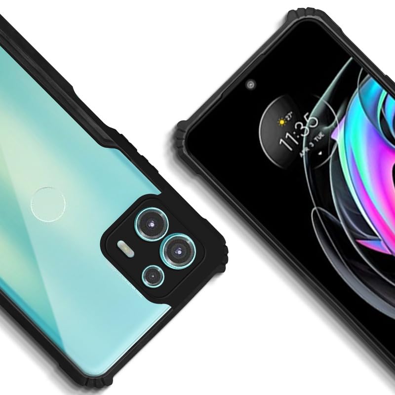 Picture of Motorola Edge 20 Fusion Edge-Reinforced Shockproof Cushion Back Clear Hybrid Transparent Soft Silicon Cover Casing-EFH