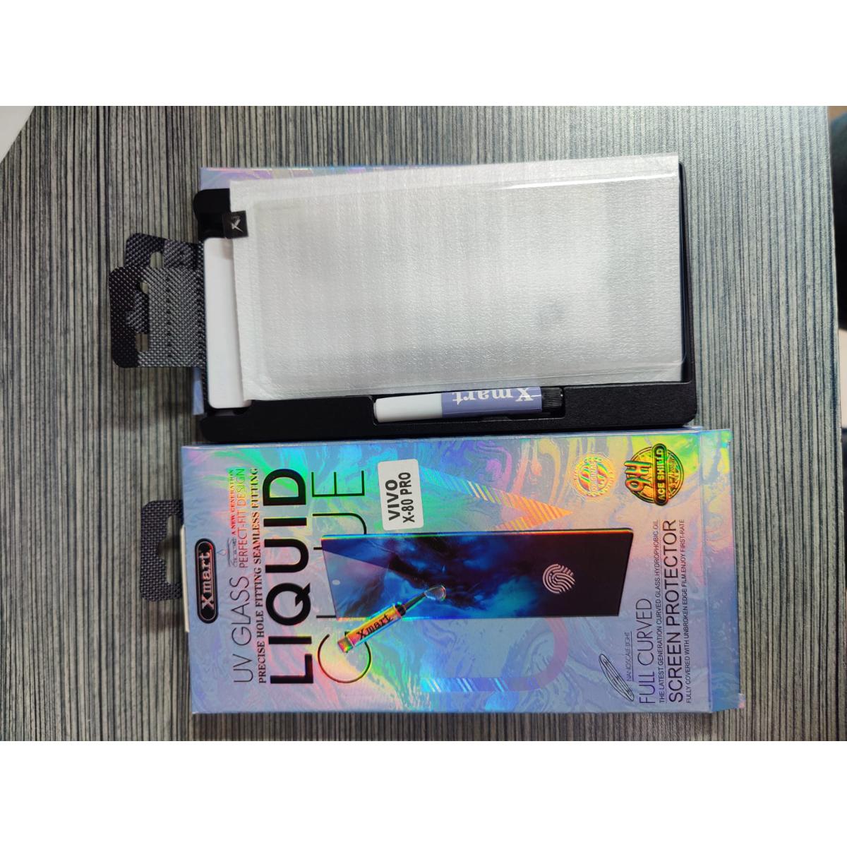 Picture of UV Light Adhesive Tempered Glass Screen Protector for VIVO X80/X70/X60 Transparent