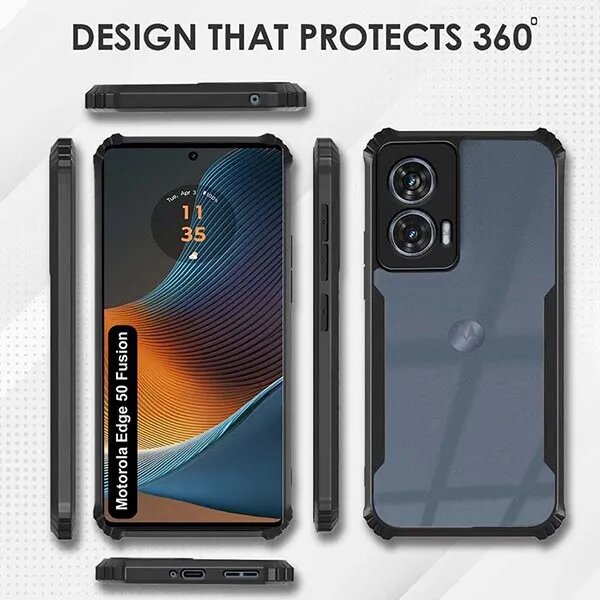 Picture of Motorola Edge 50 Fusion Xundd Protective Airbag Bumper Transparent Back Side Clear Phone Case For Motorola Edge 50 Back Cover