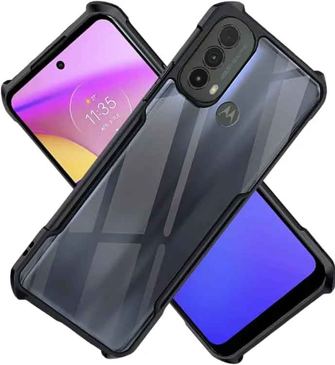 Picture of For Motorola Moto E30 / Moto E40 / Moto E20 Shockproof TPU Bumper Clear Acrylic Mobile Phone Case Back Cover (Back Case Cover