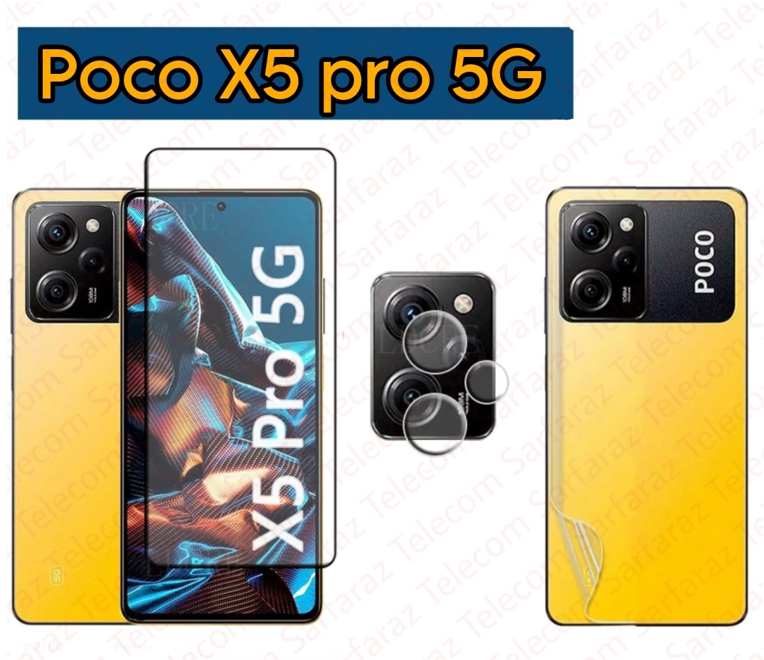 Picture of 3in1 Combo For Poco X5 pro 5G Screen Protector + Ultra Thin Back Poly + Camera Glass
